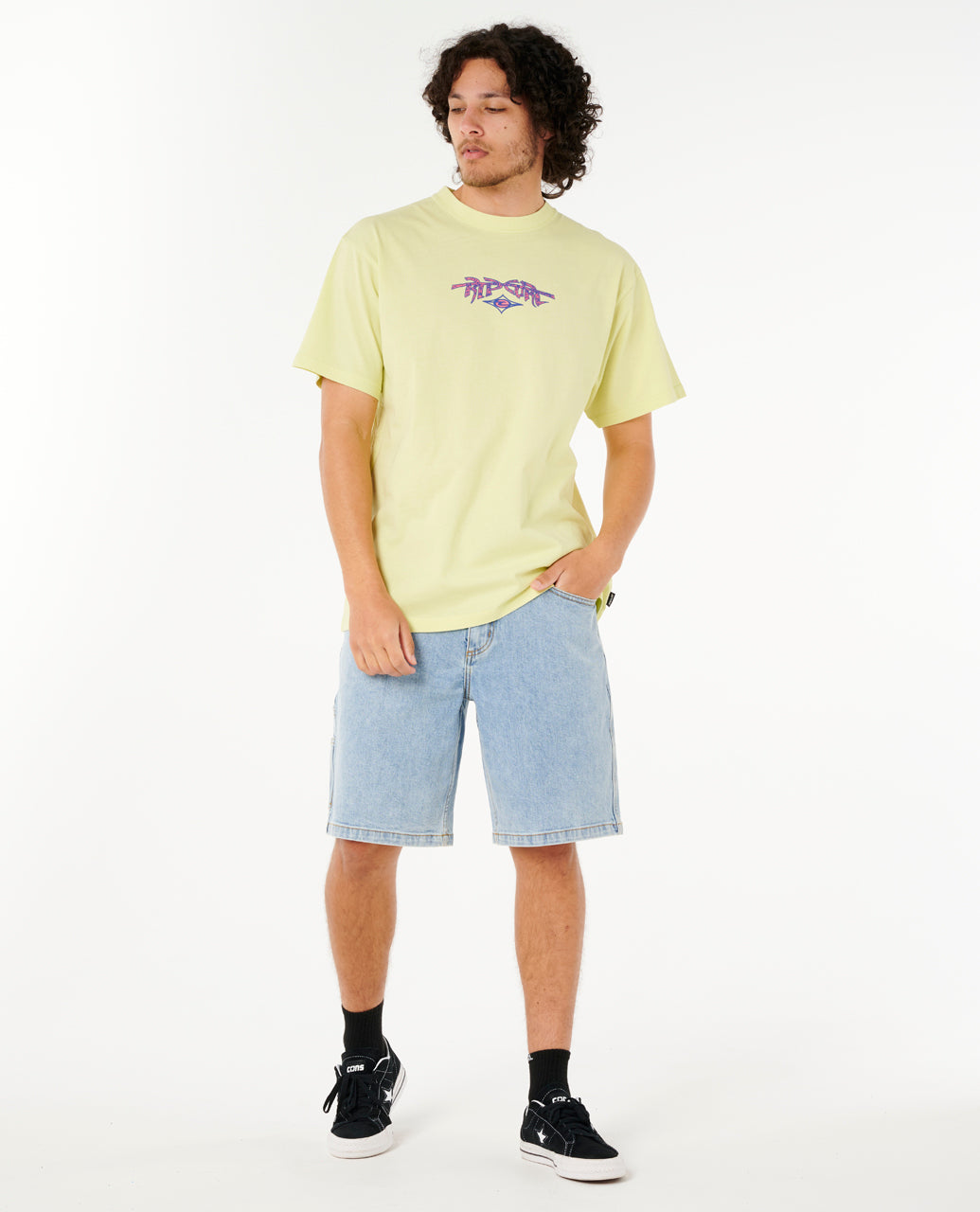 RAW ENERGY GNARLY TEE - lime wash