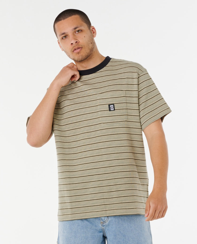 SEARCH STRIPE T - khaki sand