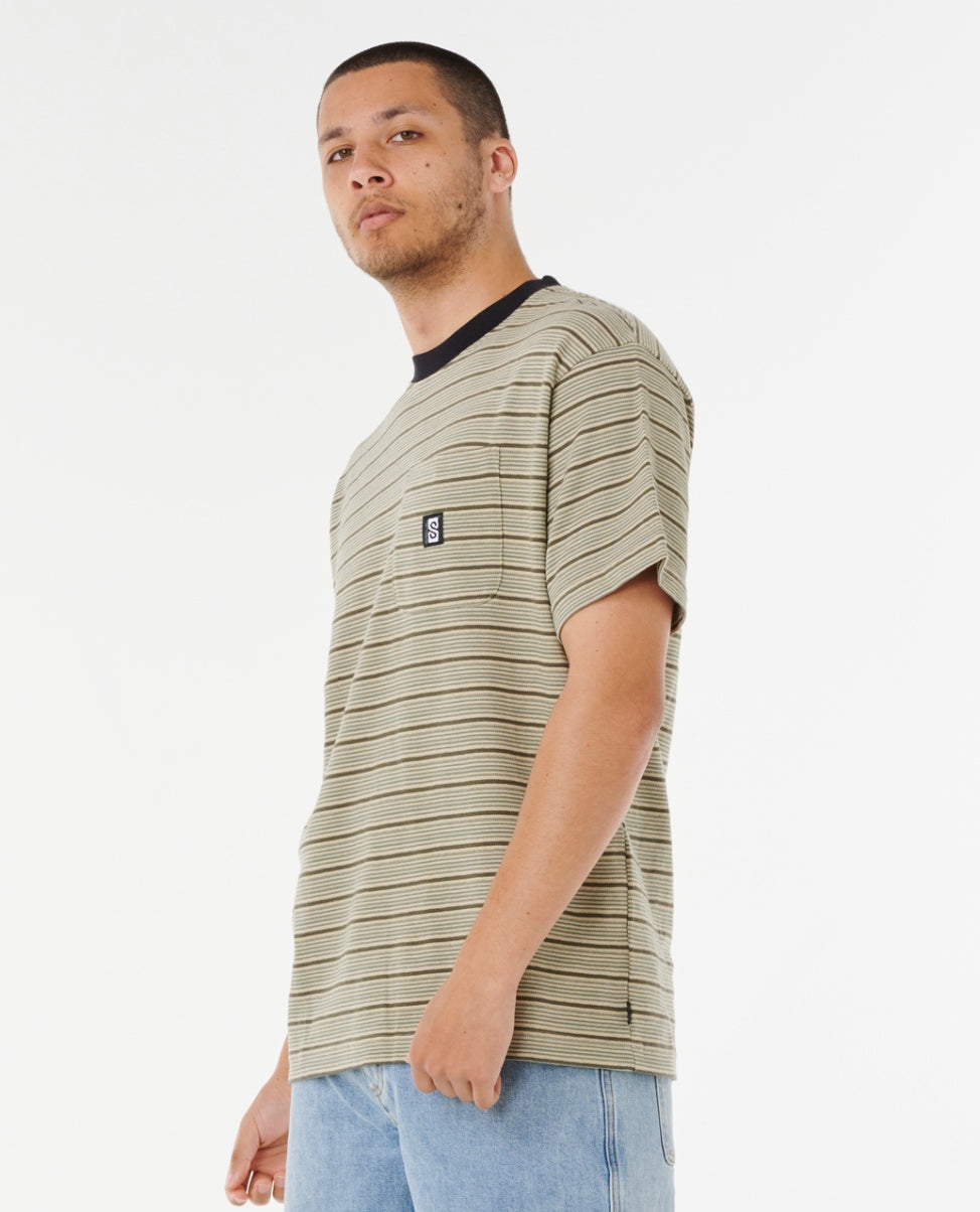 SEARCH STRIPE T - khaki sand