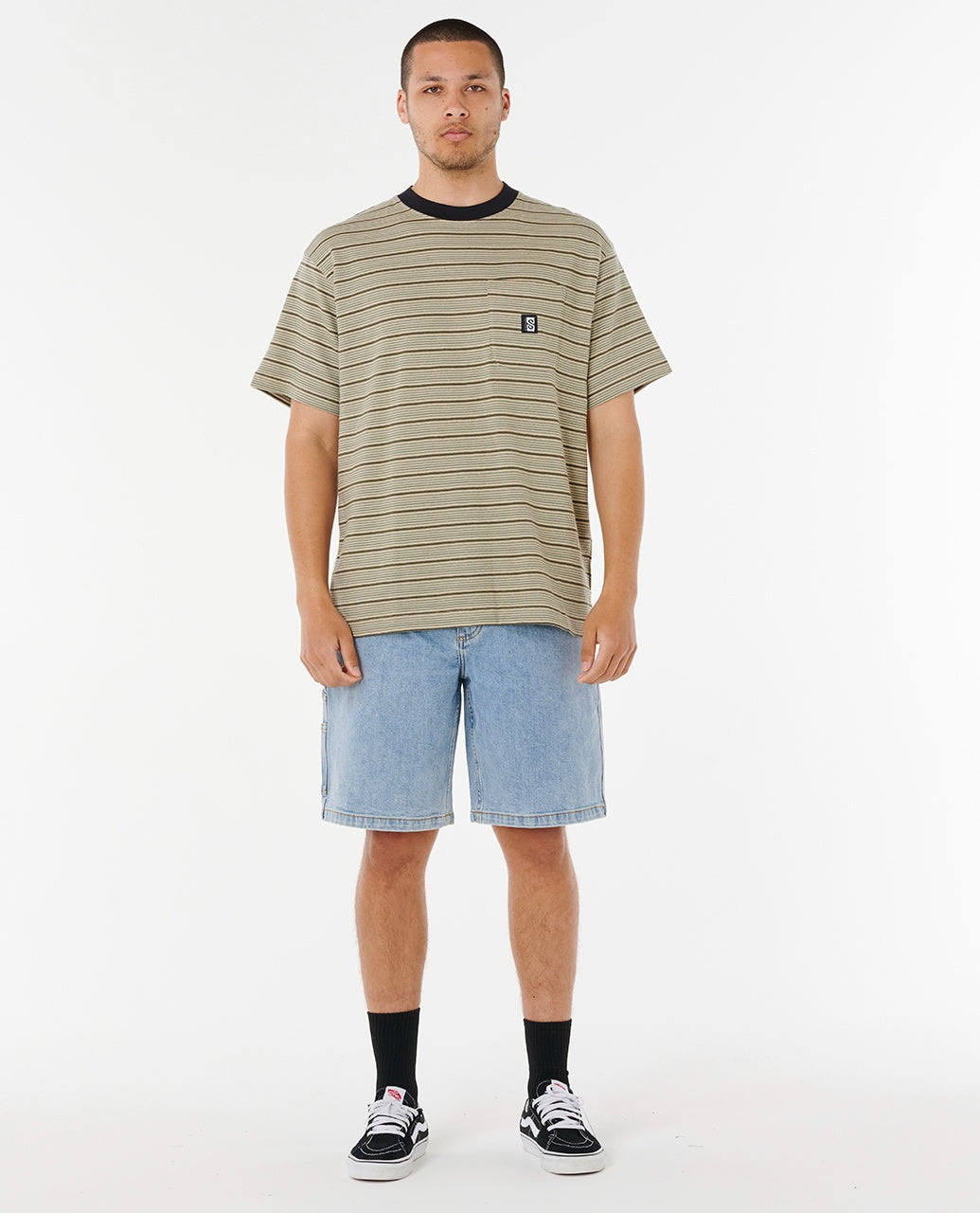 SEARCH STRIPE T - khaki sand