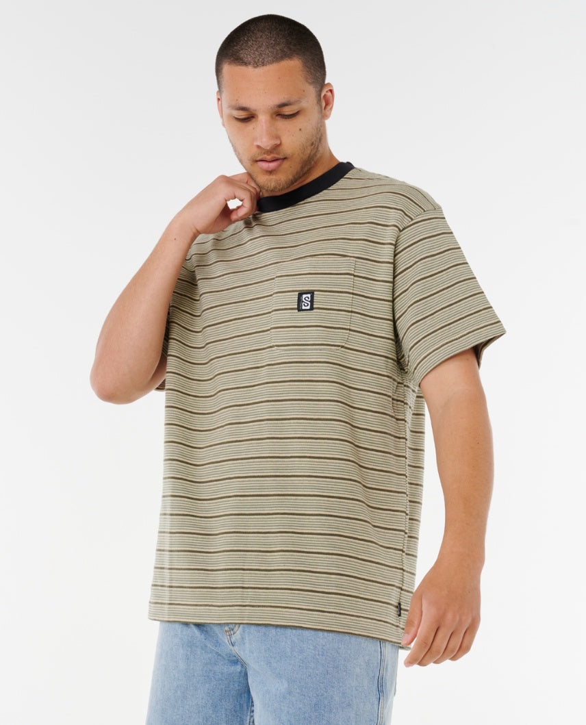 SEARCH STRIPE T - khaki sand
