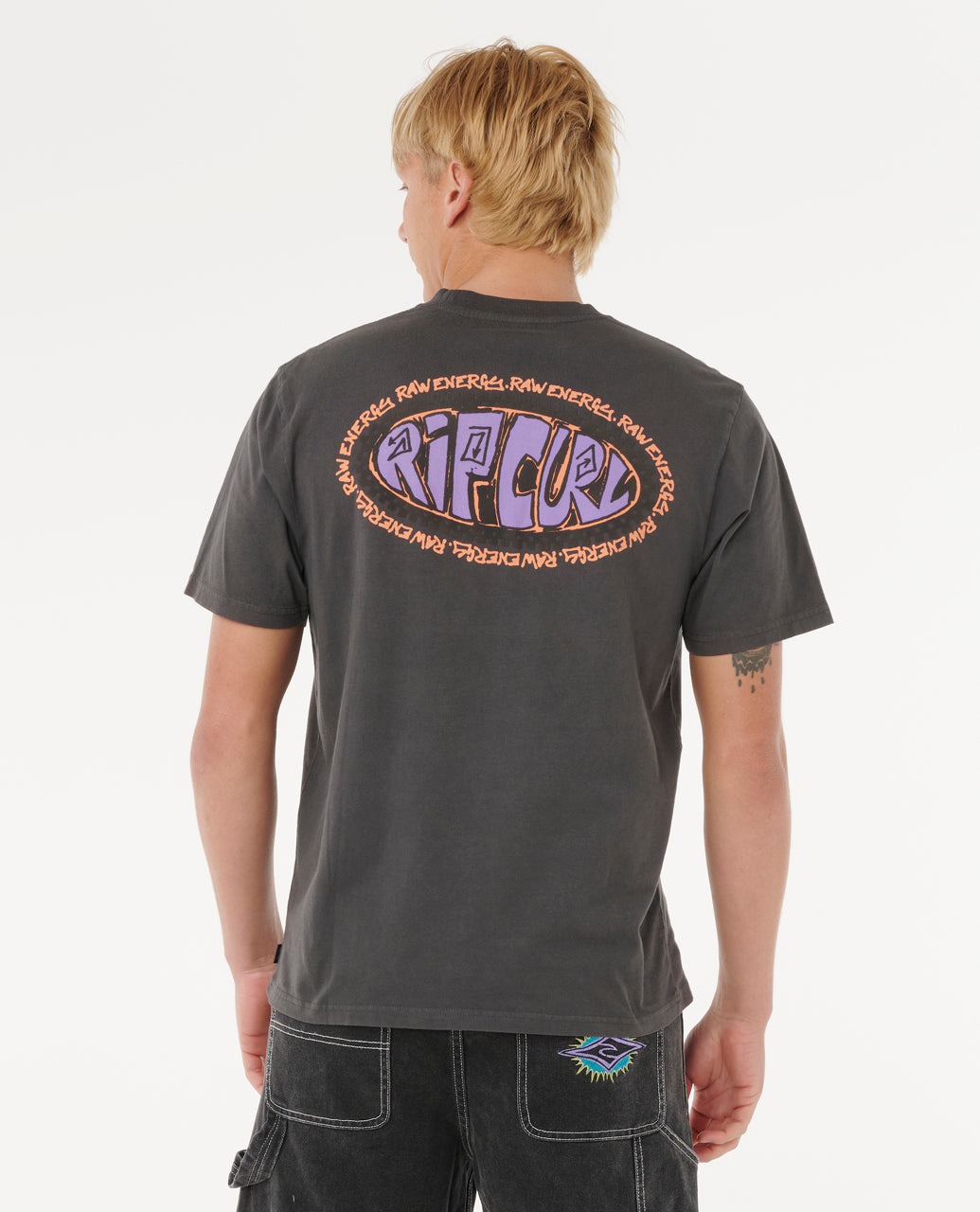 RAW ENERGY DE OVAL T - washed black