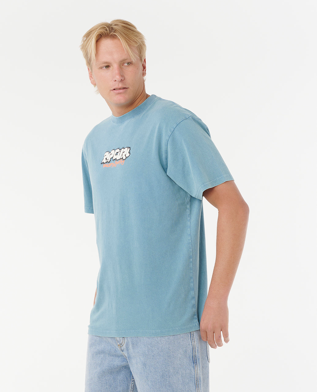 RAW ENERGY BUBBLE TEE - storm blue