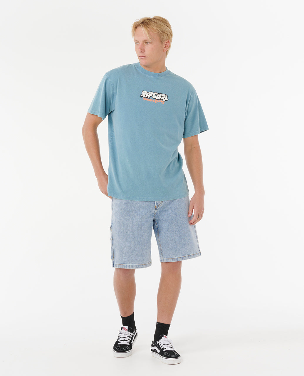 RAW ENERGY BUBBLE TEE - storm blue