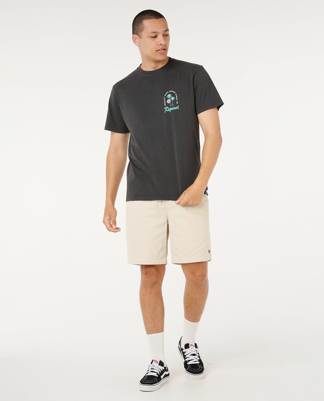 MOD CALI SUNSET TEE - washed black