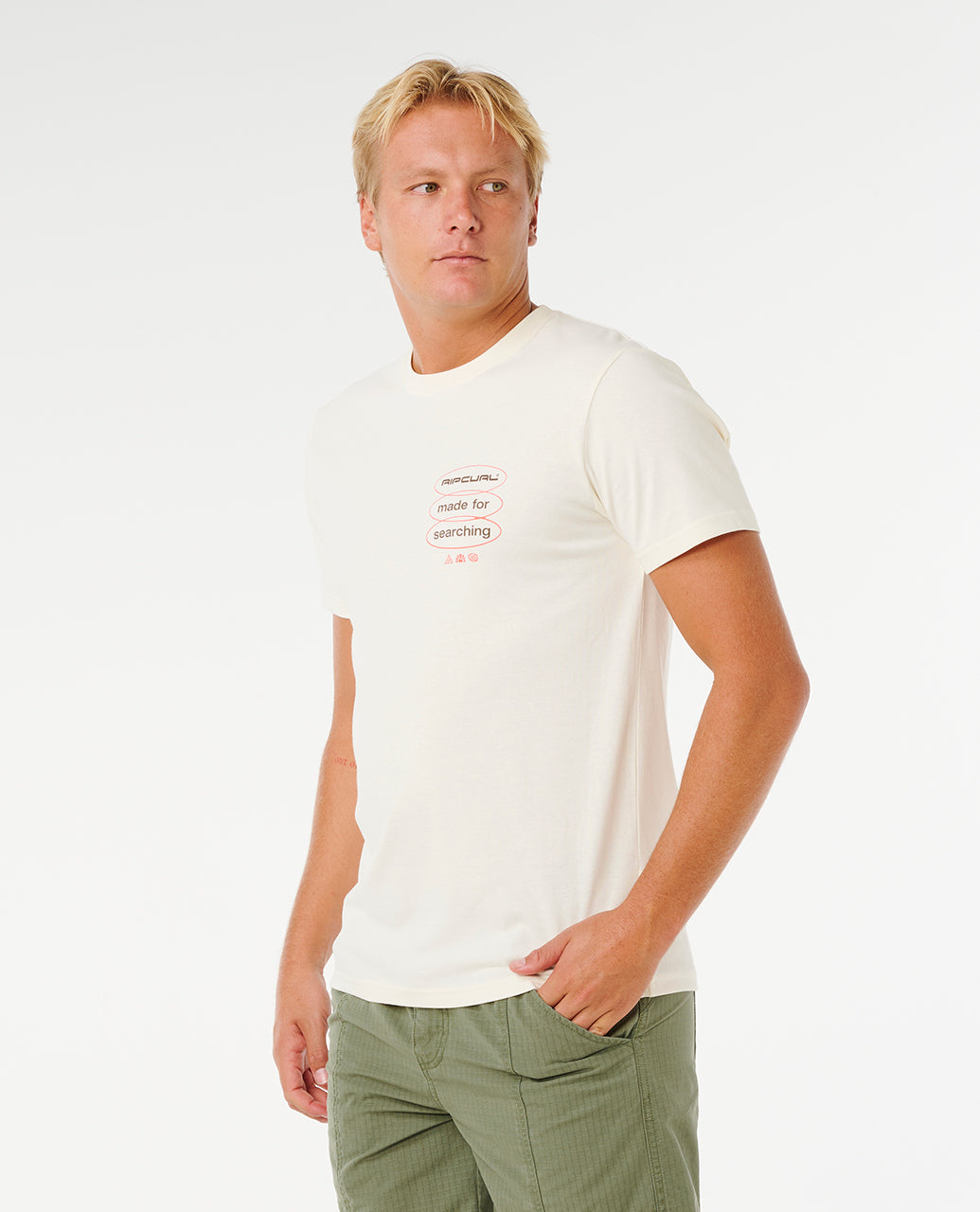 VAPORCOOL SEARCH 3 STACKS TEE - bone
