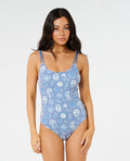 CATALINA WAVES 1 PIECE - vintage blue