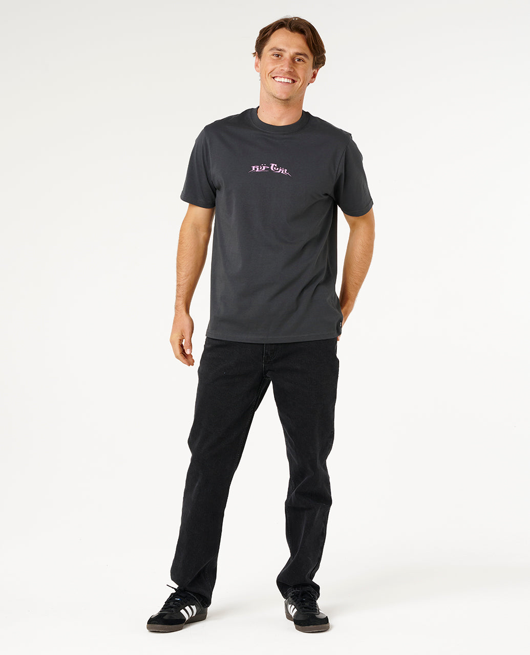 HAZED AND TUBED T - washed black
