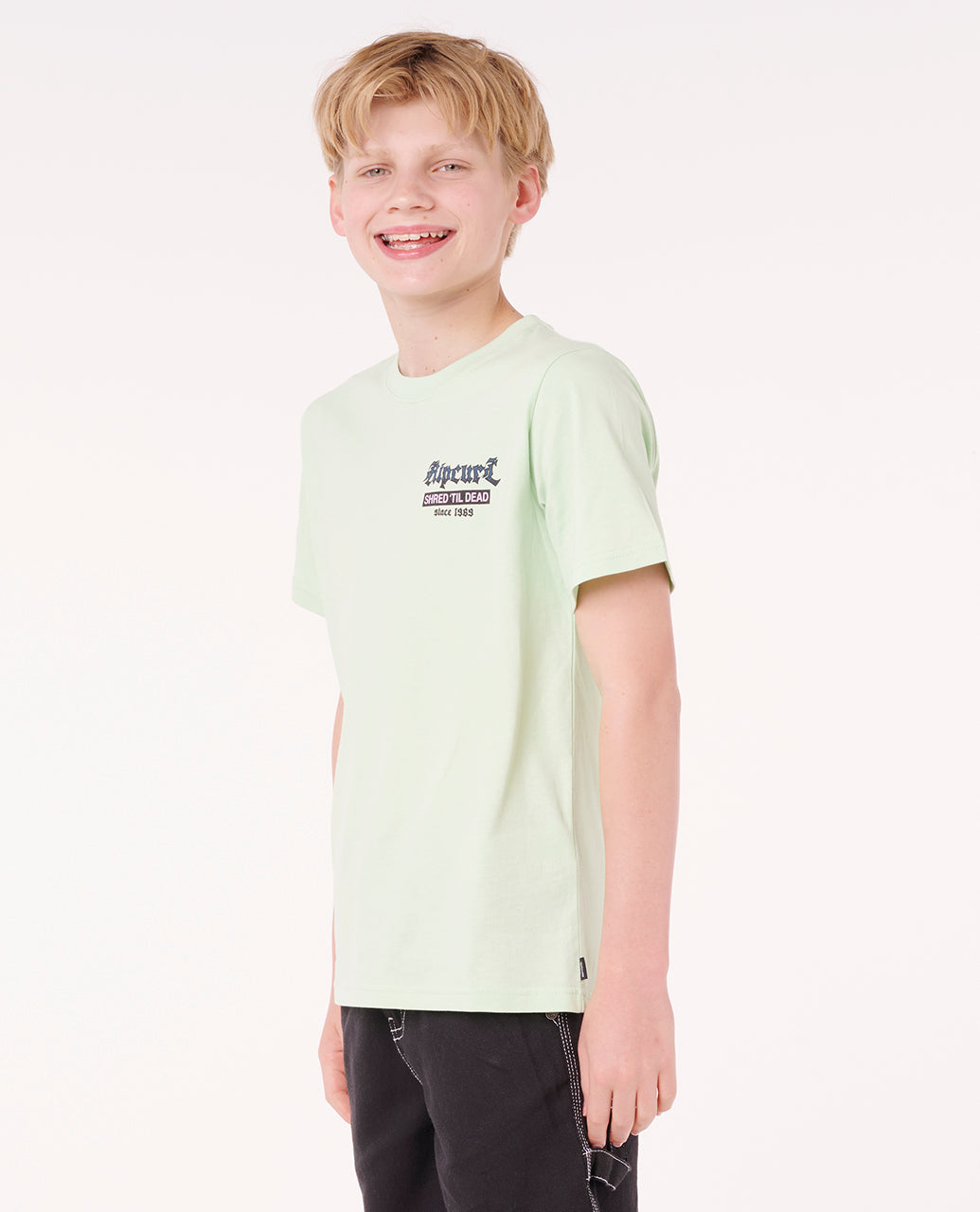 SHRED TIL TEE-BOY - pastel green