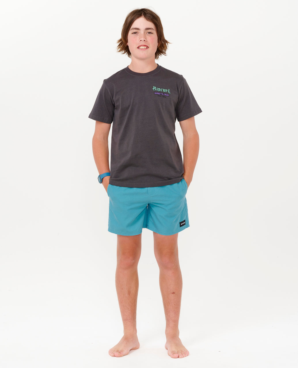 SHRED TIL TEE-BOY - washed black