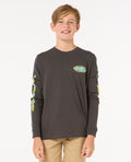 RAW ENERGY LS TEE - BOY - washed black
