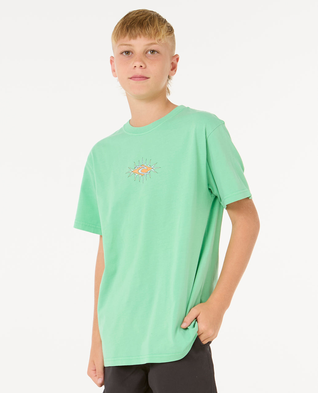RAW ENERGY SKULL TEE -BOY - neon green