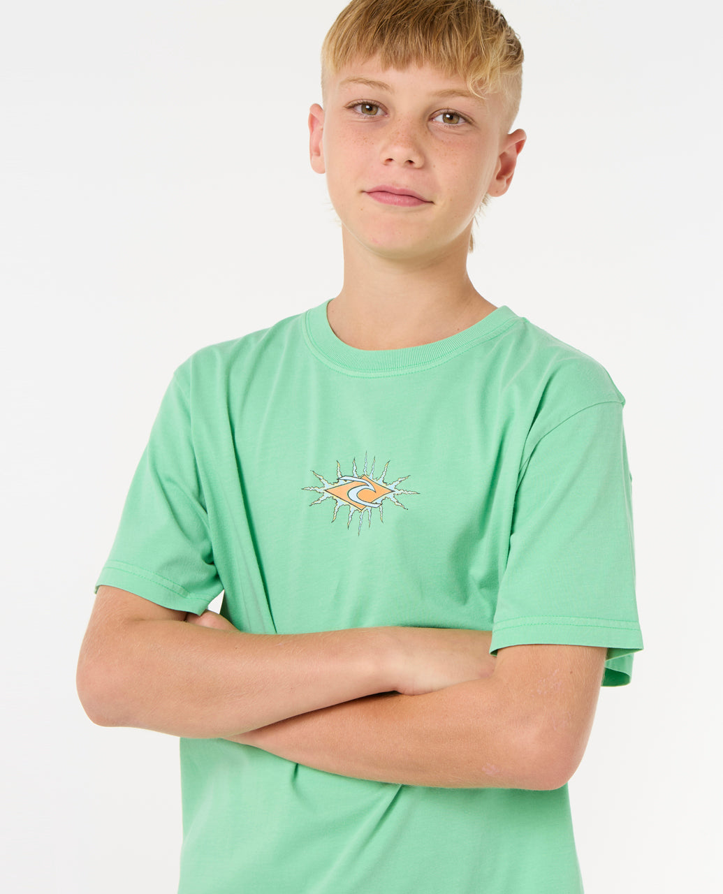 RAW ENERGY SKULL TEE -BOY - neon green