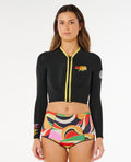 G BOMB 1.5 LS FZ CROP JKT - neon waves