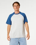 PLAIN RAGLAN TEE - grey marle