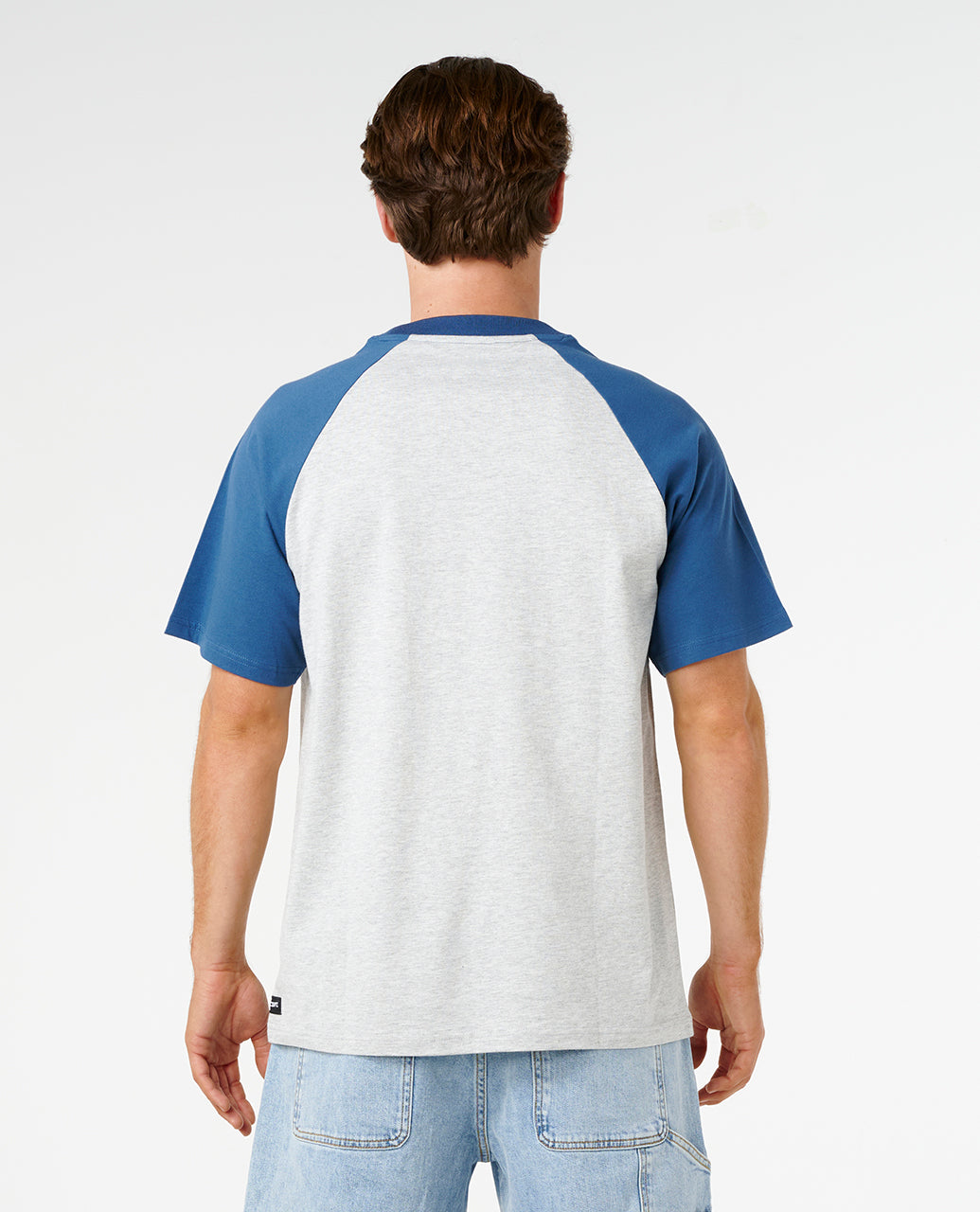 PLAIN RAGLAN TEE - grey marle