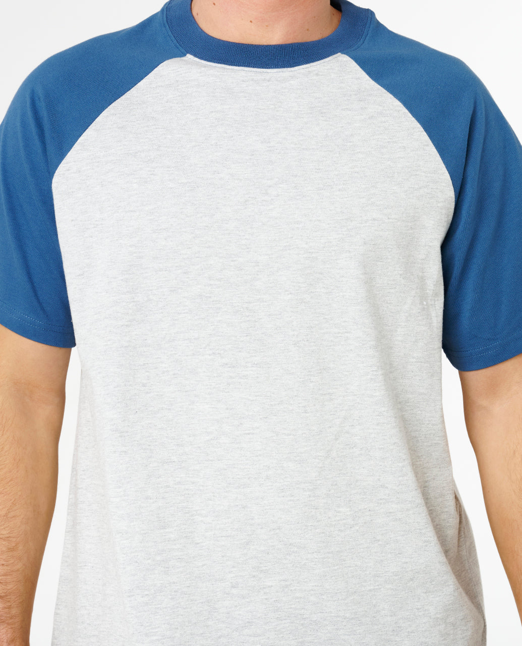 PLAIN RAGLAN TEE - grey marle