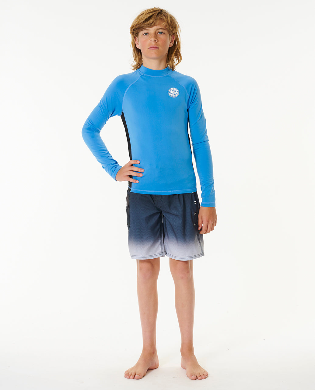 ICONS UV BRUSHED L/S-BOY - blue gum