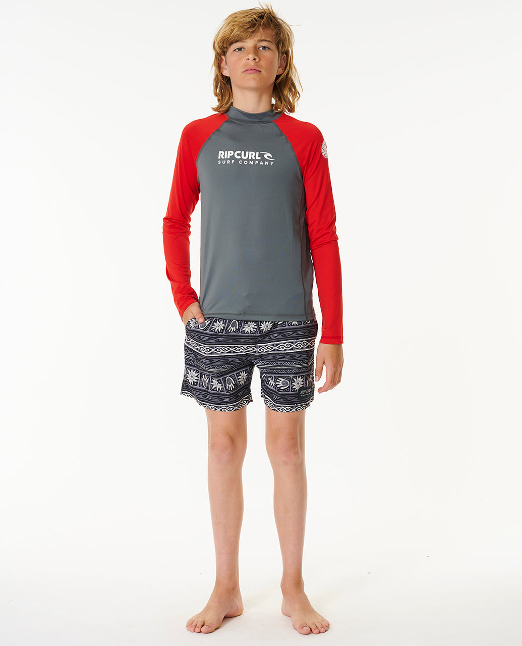SHOCK UPF L/S-BOY - red