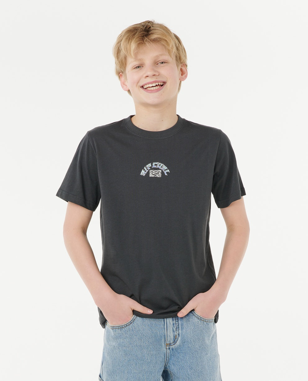 TROPIC DAZE ART TEE BOY - washed black