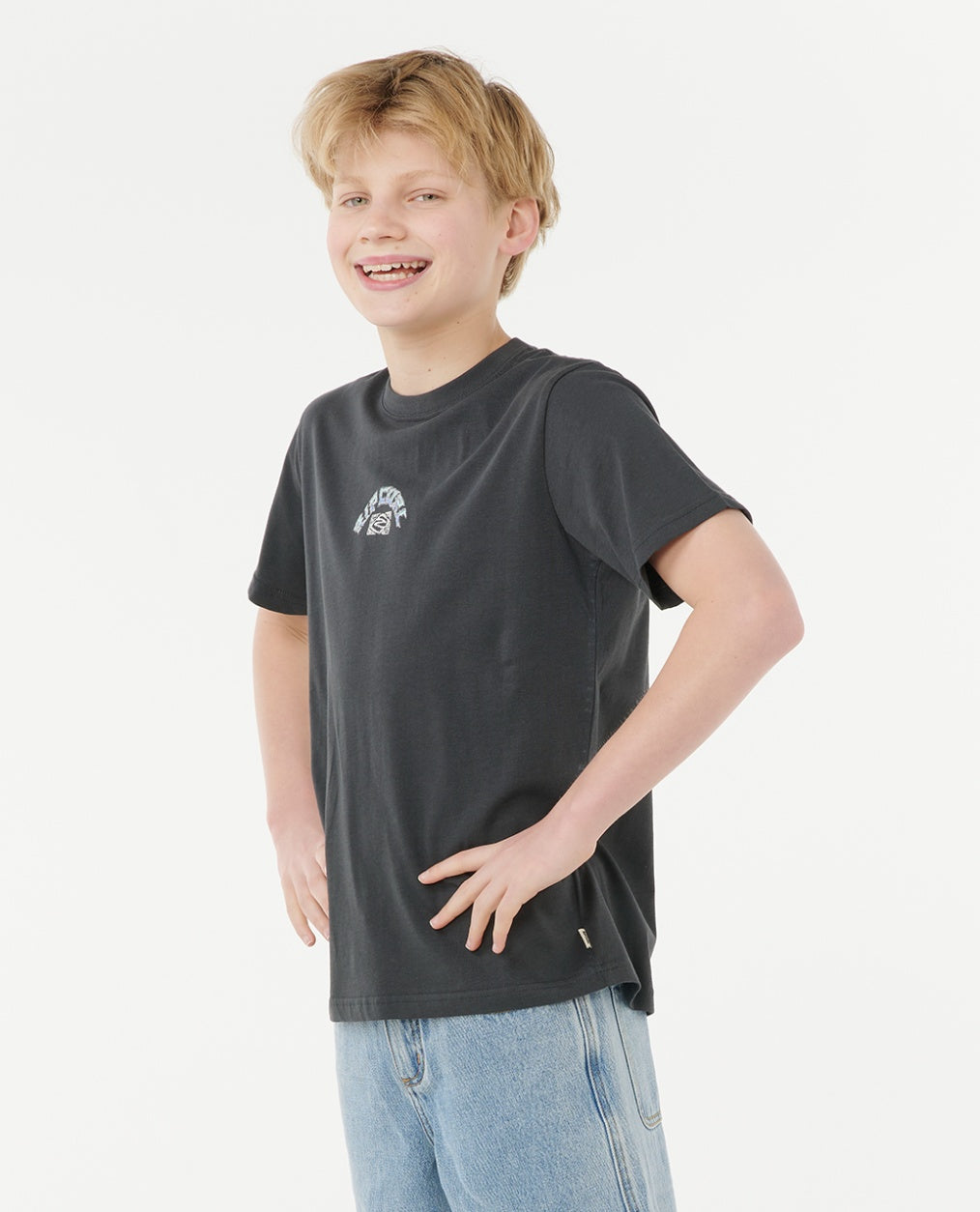 TROPIC DAZE ART TEE BOY - washed black