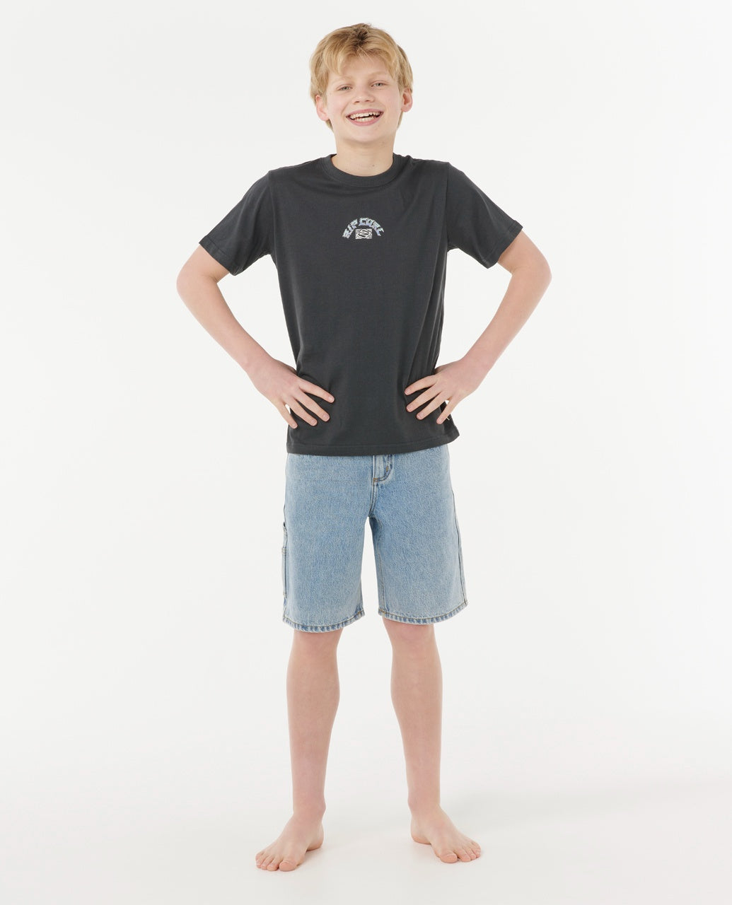TROPIC DAZE ART TEE BOY - washed black