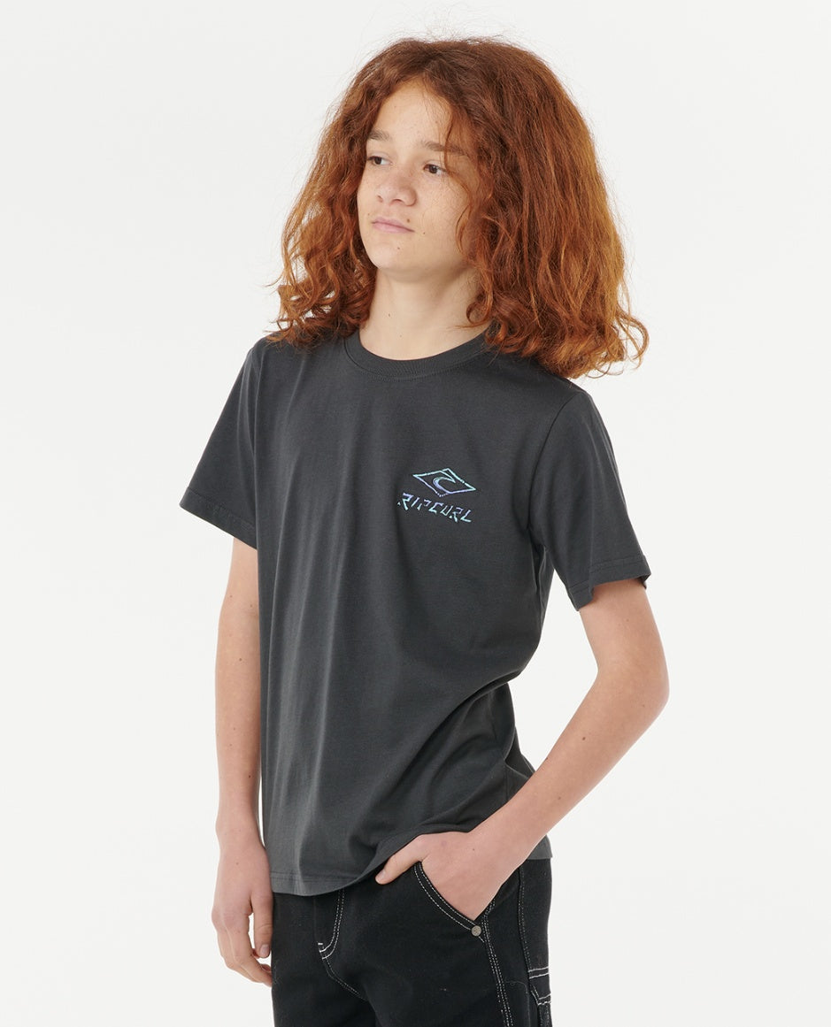 TROPIC DAZE LOGO TEE BOY - washed black
