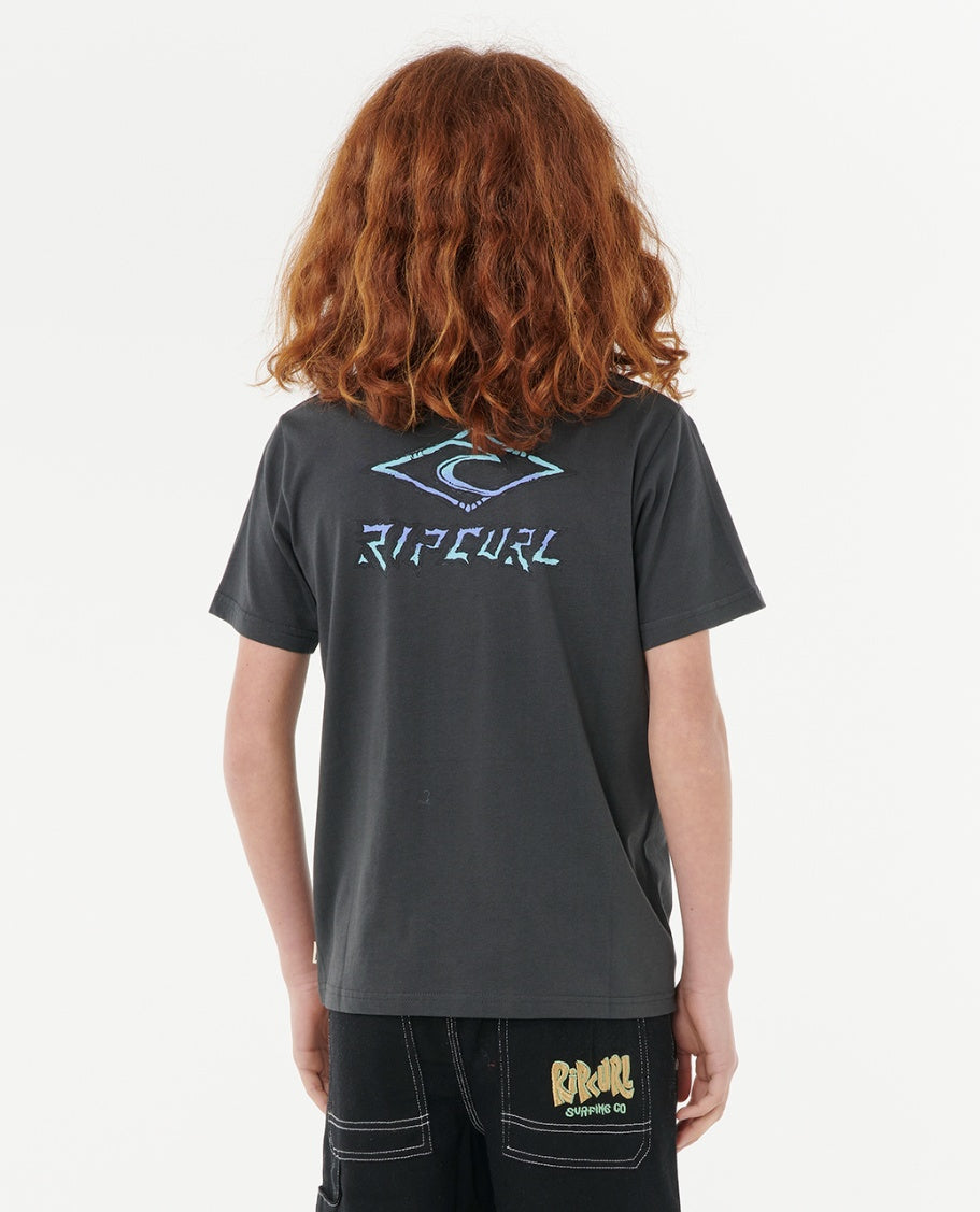TROPIC DAZE LOGO TEE BOY - washed black