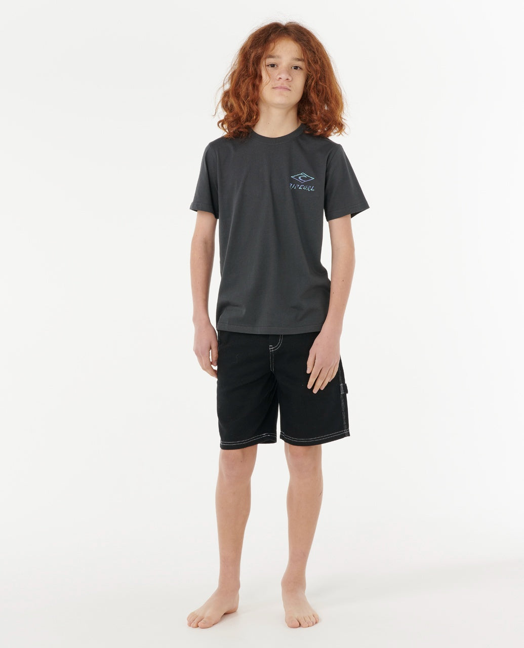 TROPIC DAZE LOGO TEE BOY - washed black