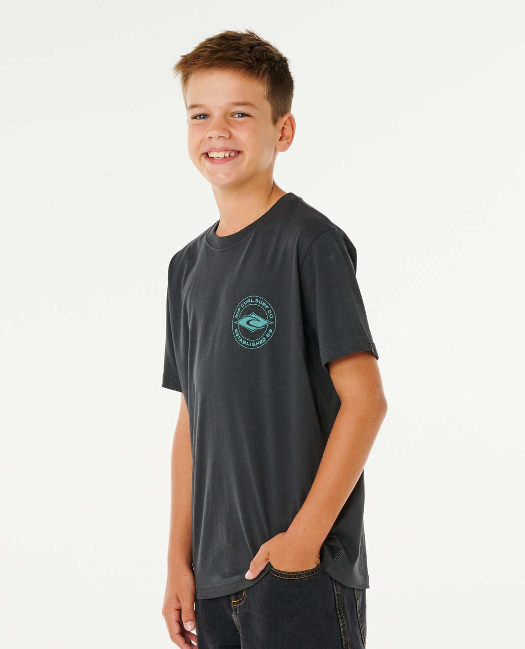 STAPLER TEE BOY - washed black