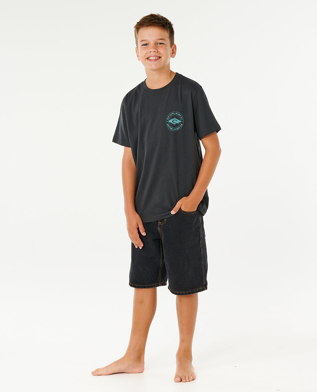 STAPLER TEE BOY - washed black
