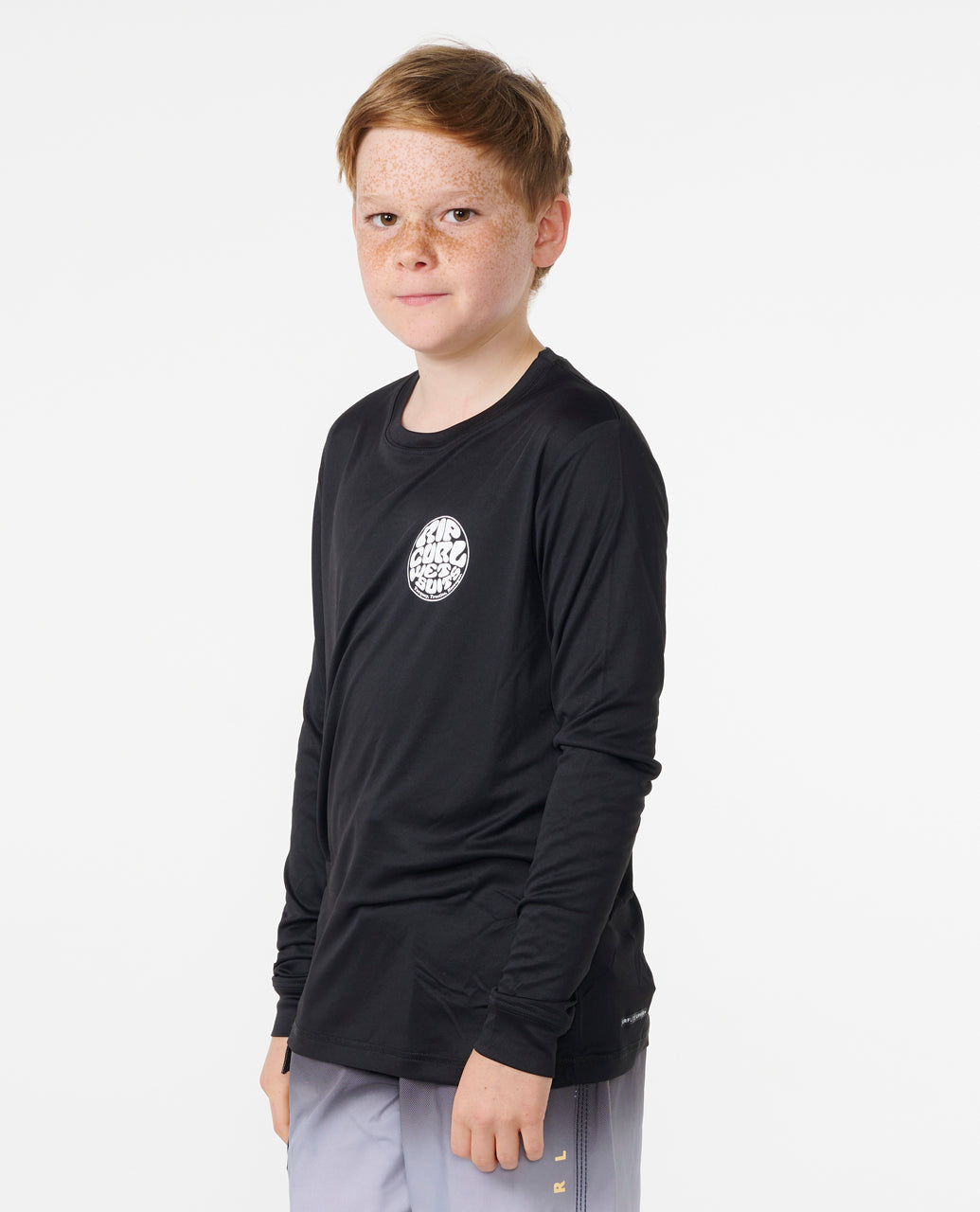 ICONS SURFLITE UPF L/S -BOY - black/white