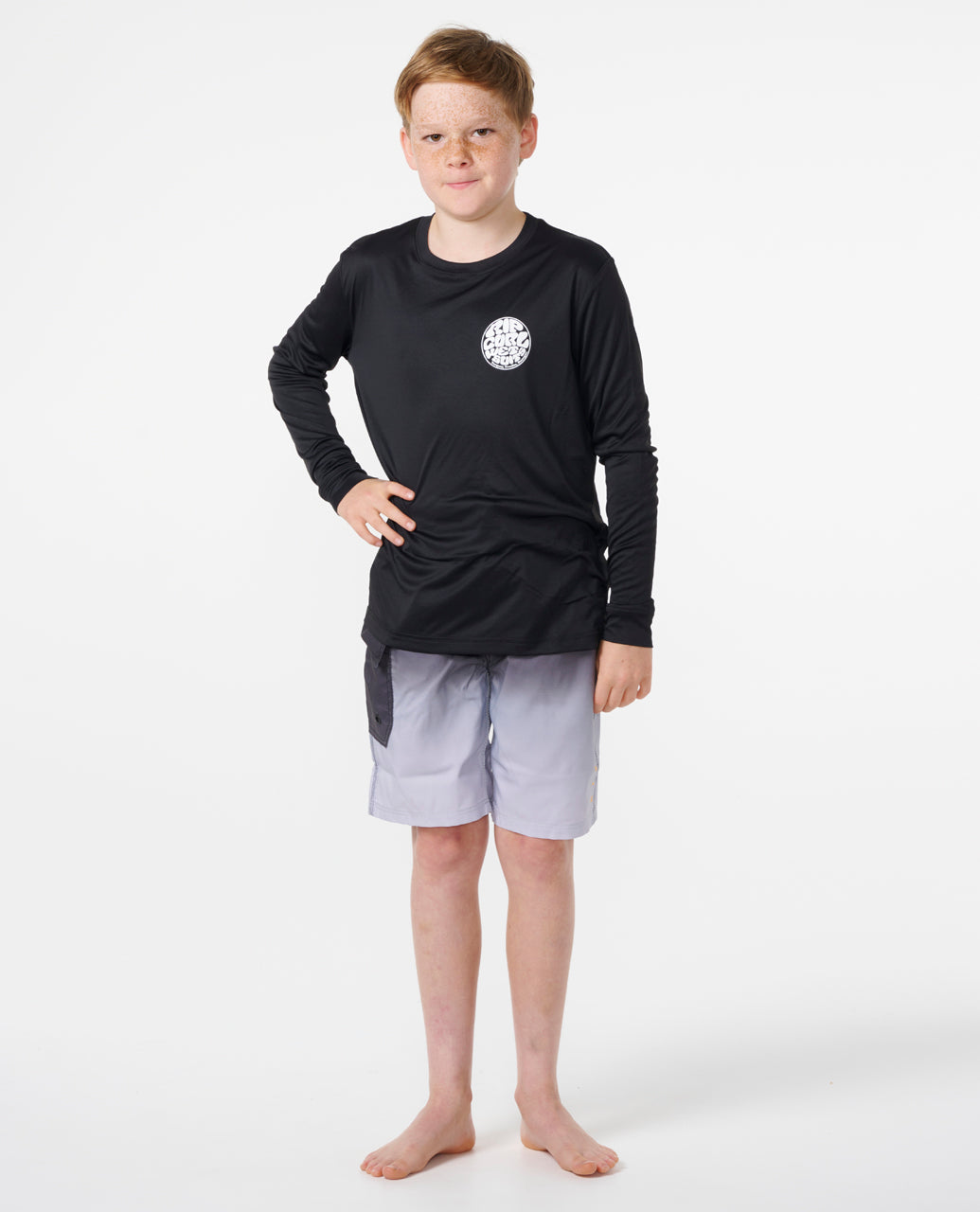 ICONS SURFLITE UPF L/S -BOY - black/white