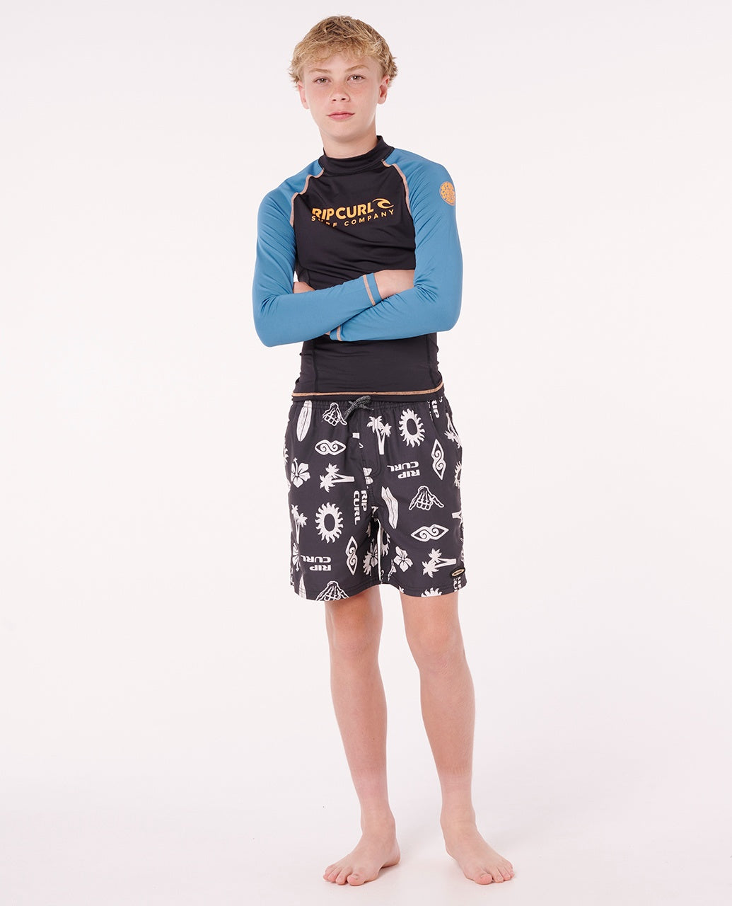 SHOCK UPF L/S BOY - storm blue