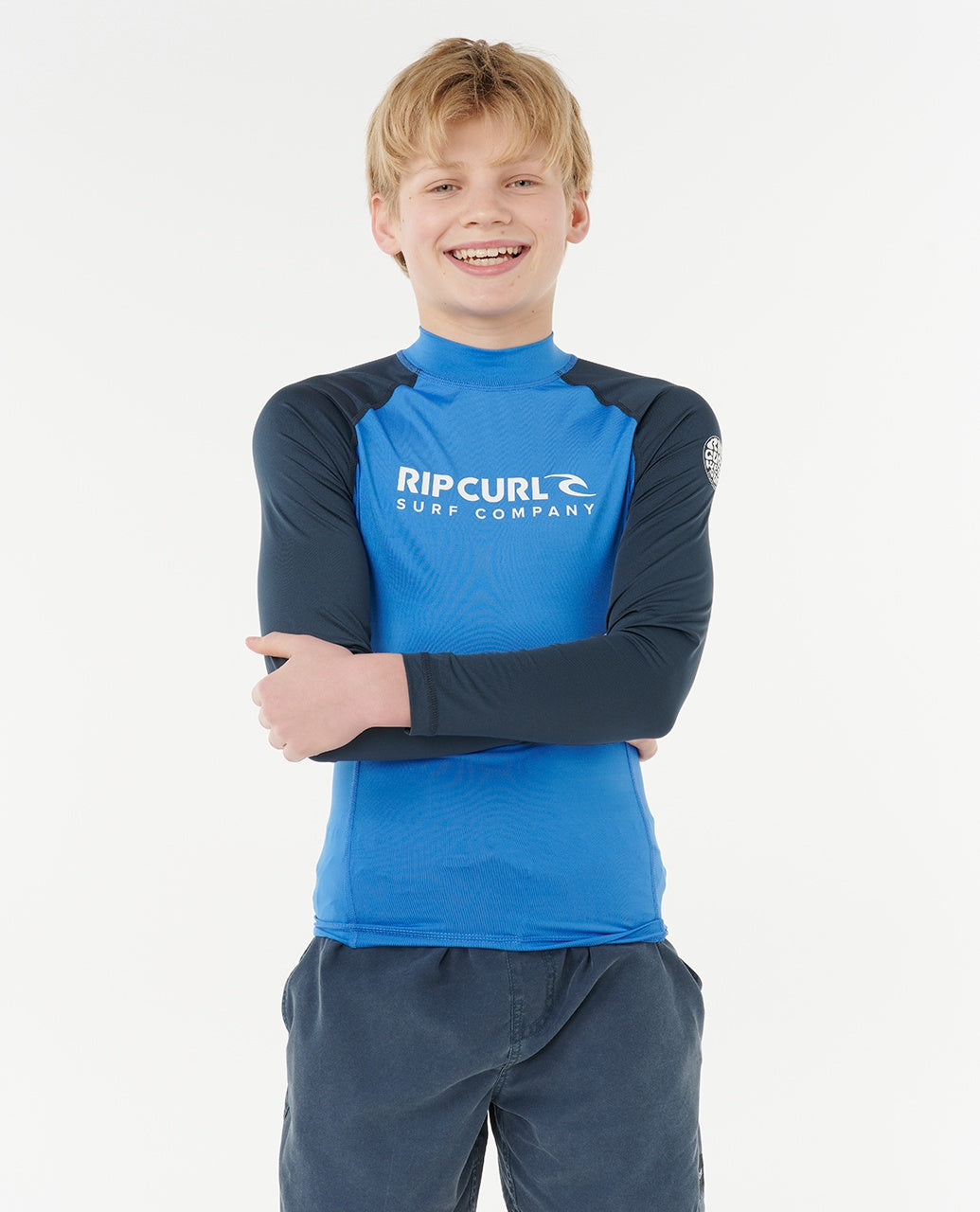SHOCK UPF L/S BOY - blue gum