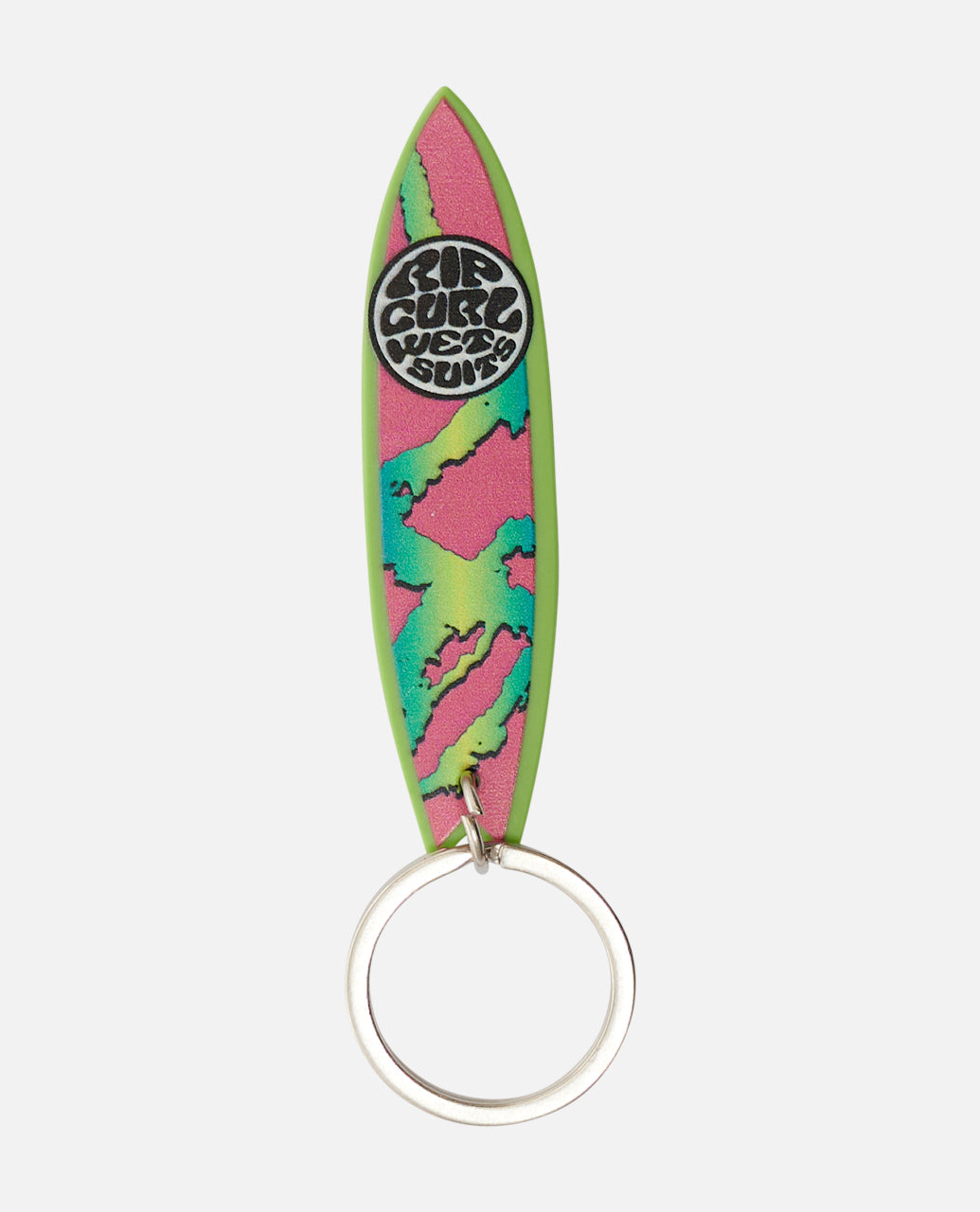 SURFBOARD KEYRING - green/pink/white