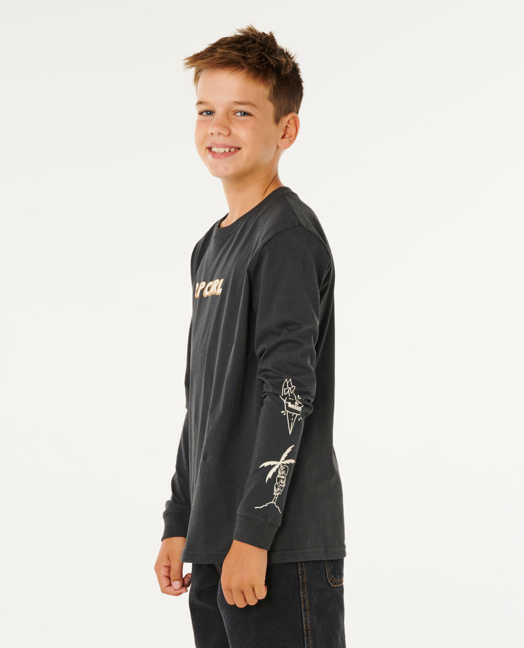 ETERNAL SHRED LS TEE-BOY - washed black