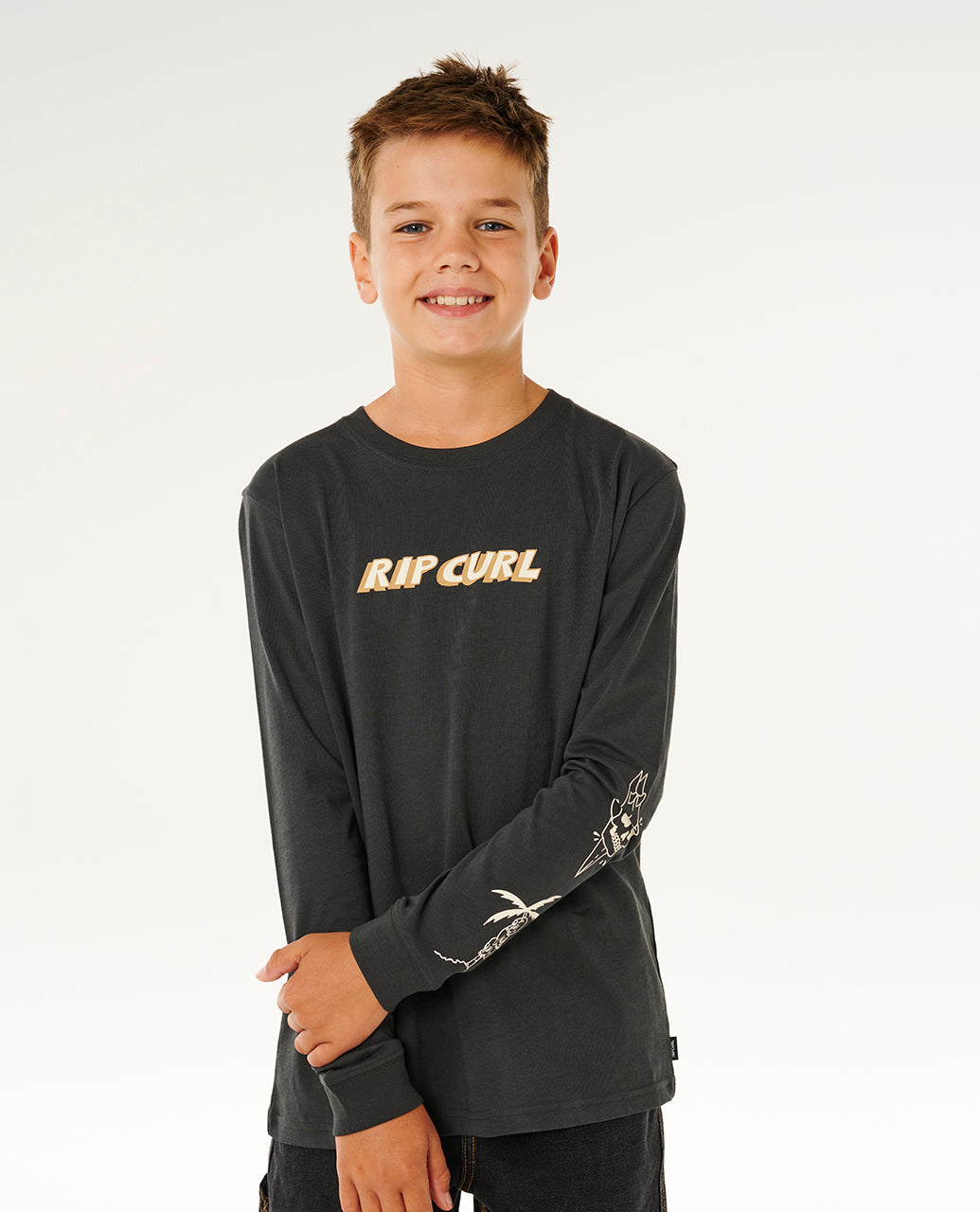 ETERNAL SHRED LS TEE-BOY - washed black