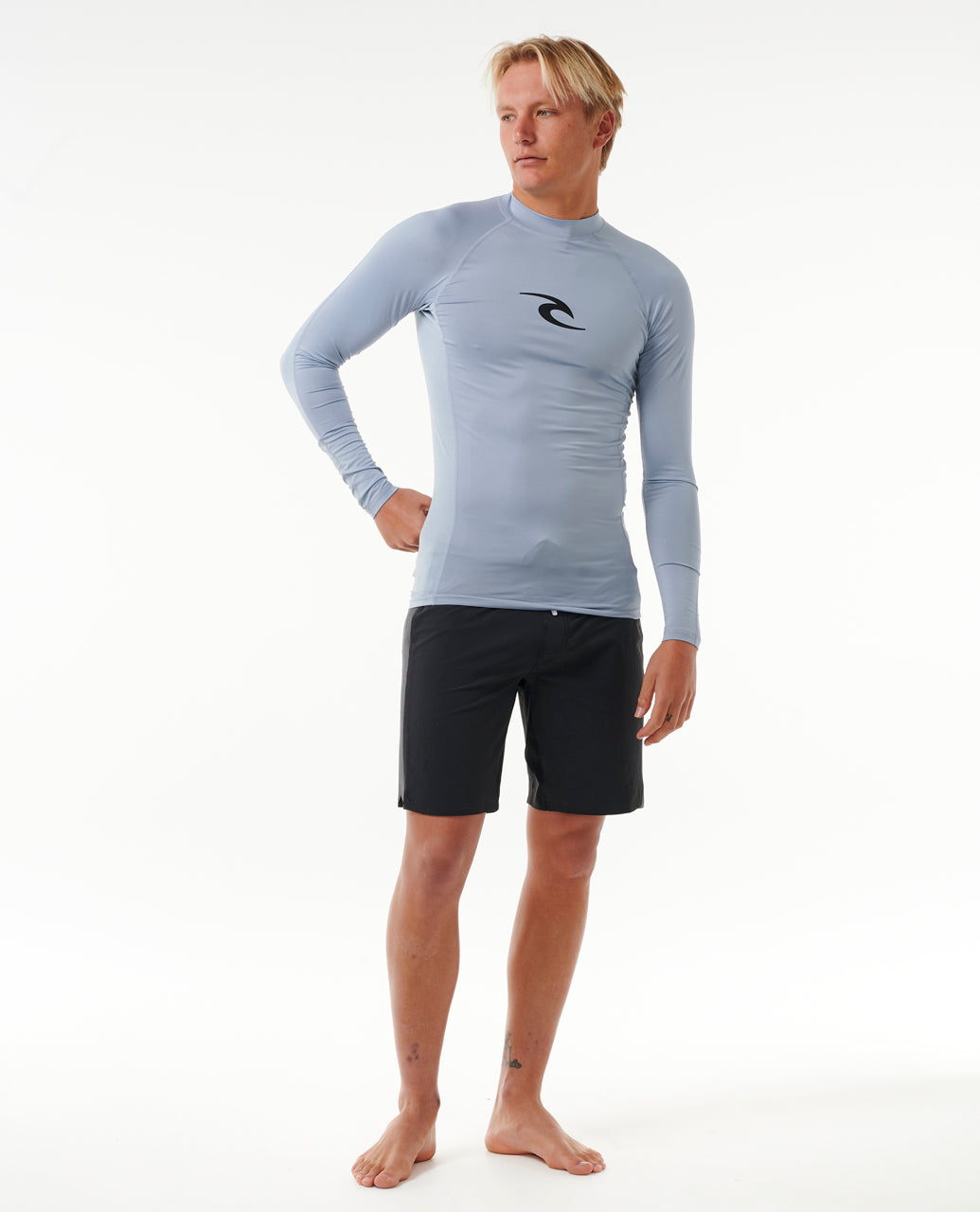 WAVES UPF PERF L/S - sparky blue