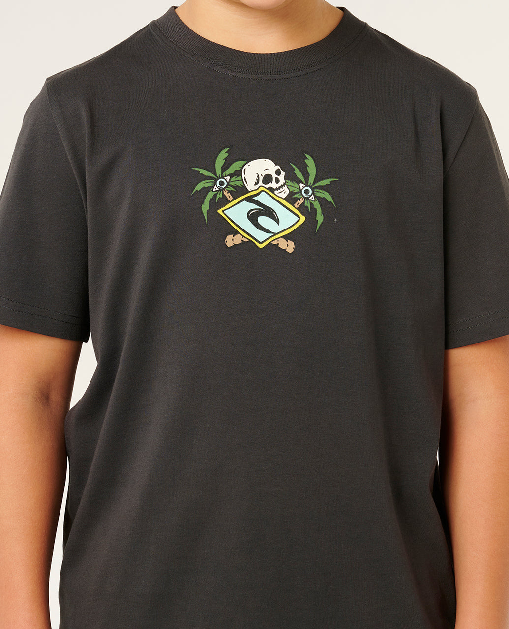 SUNSET SESH LOGO TEE-BOY - washed black