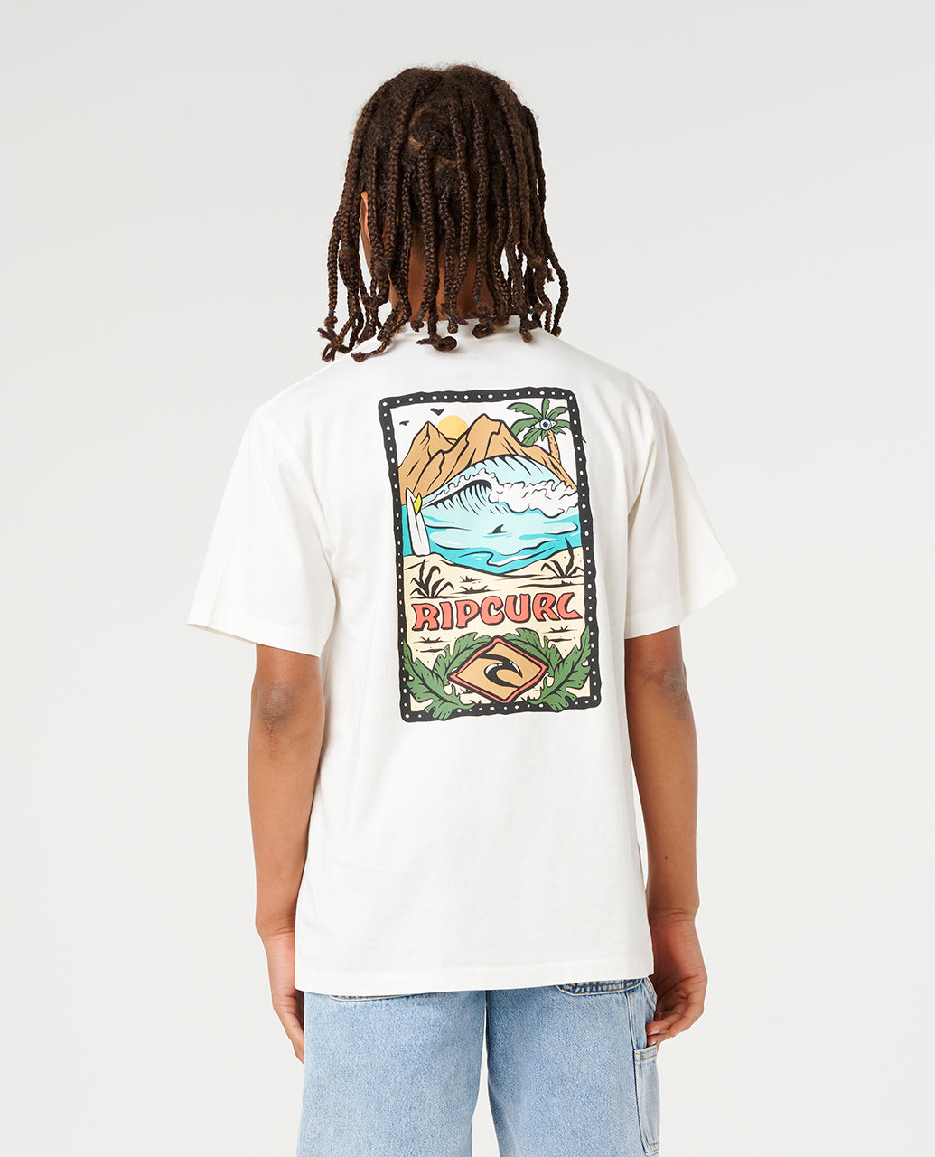 SUNSET SESH ART TEE-BOY - bone