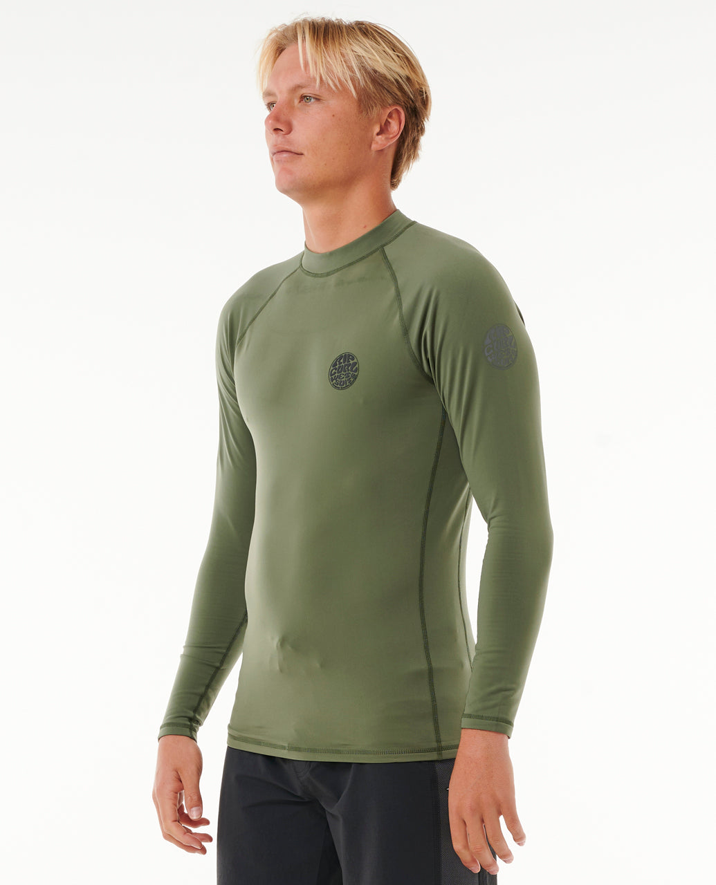 ICONS UPF BRUSHED L/S - dark olive