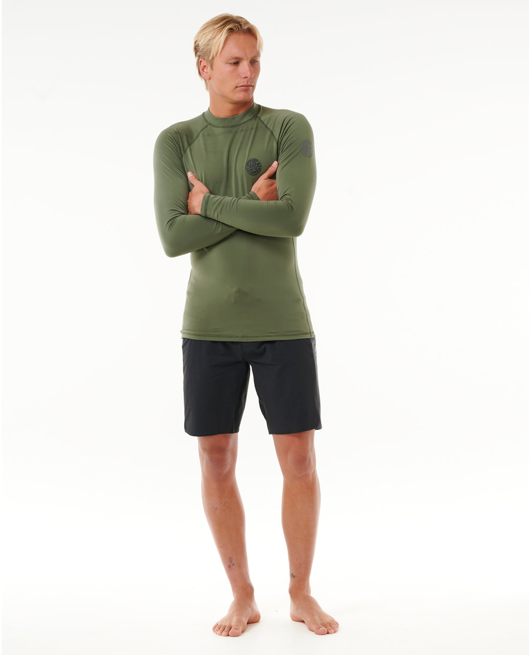 ICONS UPF BRUSHED L/S - dark olive