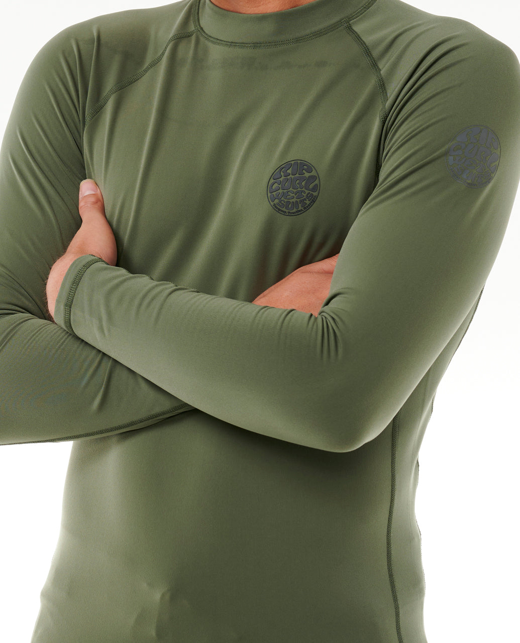 ICONS UPF BRUSHED L/S - dark olive