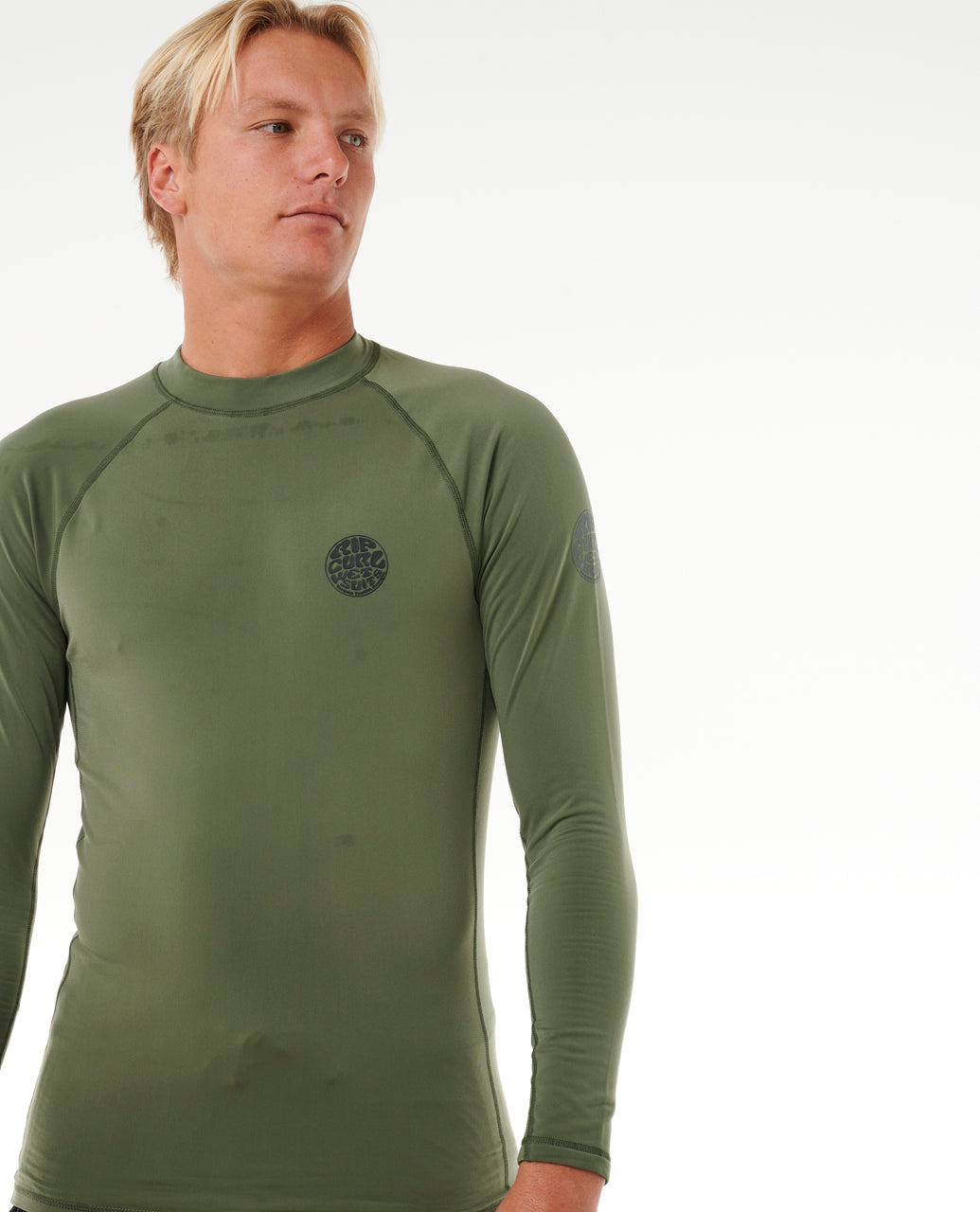 ICONS UPF BRUSHED L/S - dark olive