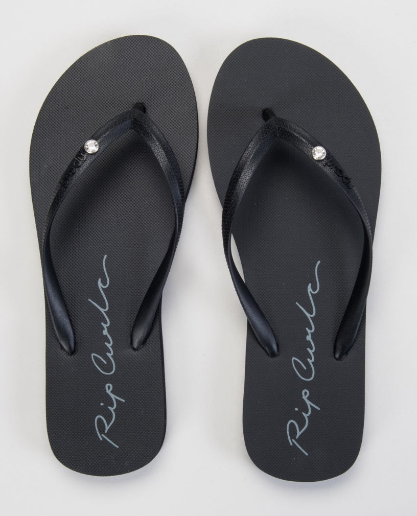 SCRIPT WAVE BLOOM OPEN TOE - black