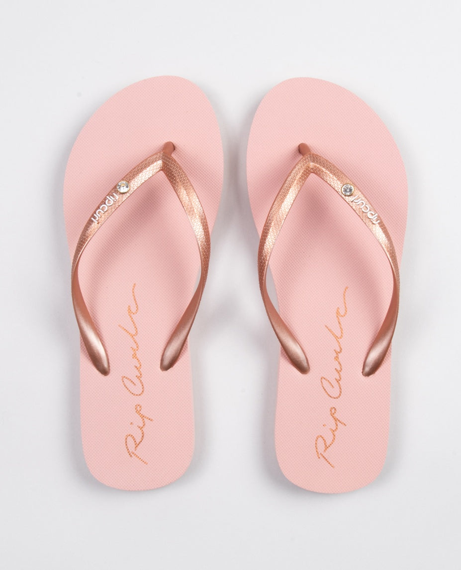 SCRIPT WAVE BLOOM OPEN TOE - rose gold