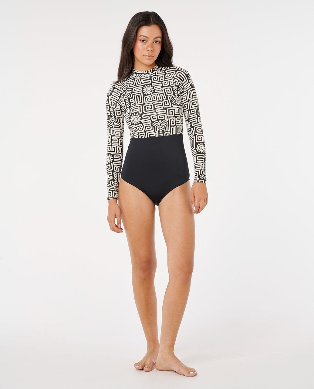 SUNSET JACQUARD SURFSUIT - black