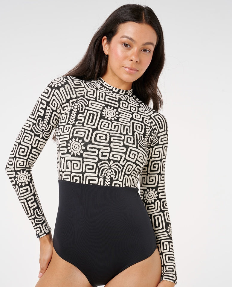 SUNSET JACQUARD SURFSUIT - black