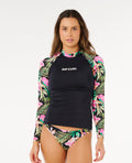 MOLOKAI LS FLORAL INSERT - black
